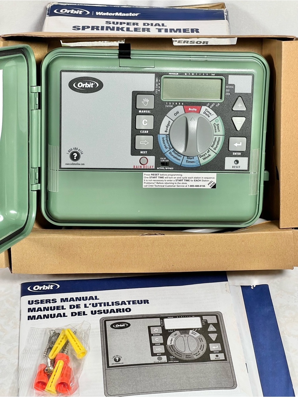 Orbit WaterMaster Super Dial Sprinkler Timer Indoor /Outdoor 6 Zones #57881